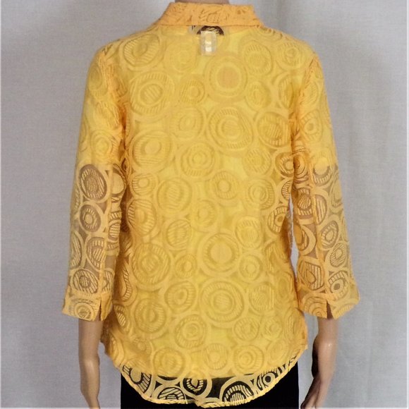 C.L.O.T.H.E.S. size S yellow long-sleeve blouse - Picture 7 of 13